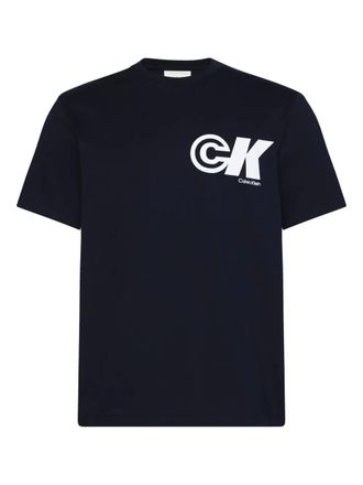 Calvin Klein logo-print T-shirt - men - Fabric - L - Blue