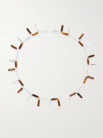 UNCOMMON MATTERS Collana In Argento Con Occhio Di Tigre Catkin