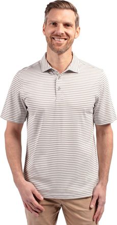Cutter & Buck Virtue Eco Pique Stripe Recycled Mens Polo Shirt