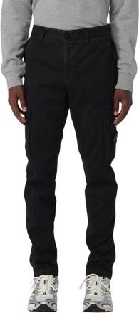 Stone Island Broeken, Heren, Zwart, W36, Katoen, Cotton Cargo Broek