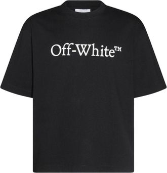 Off-white Black Cotton T-Shirt with Bold Logo Print