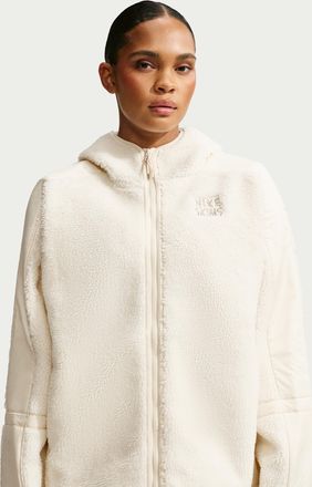 Nike Womens SKIMS Sherpa Oversized Full-Zip Hooded Jacket in White | IV6649-115