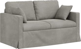 vidaXL Sof&aacute; Gris Claro 138 X 78 X 80 Cm Terciopelo Vidaxl