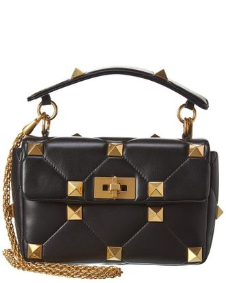 Valentino Roman Stud Medium Leather Shoulder Bag