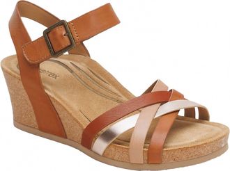 Aetrex Womens Noelle Wedge Sandals In Ginger Multi