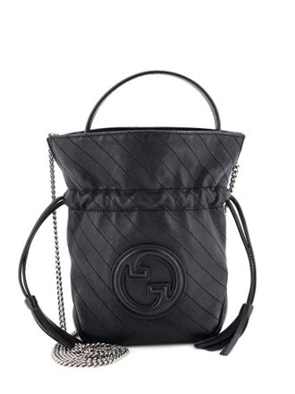 Gucci Blondie NM Diagonal Quilted Leather Mini bucket bag - Black
