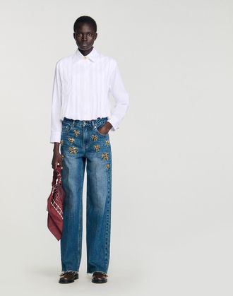 Sandro Pleated cropped shirt