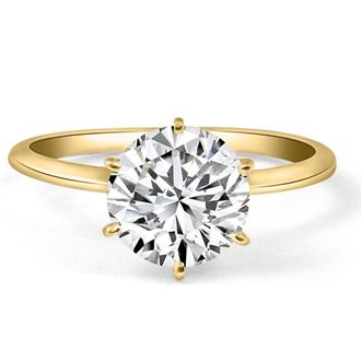 Pompeii3 Certified 2CT Lab Grown Diamond Solitaire Engagement Ring 14k Yellow Gold Size: 7.5