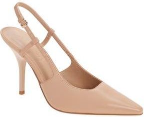 Marc Fisher Torry Slingback Pointed Toe Pump in Light Natural Leather at Nordstrom Rack, Size 8.5
