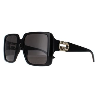Gucci Square Womens Black with Gold Grey GG1692S - One Size