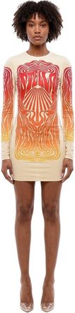 Stella McCartney Multicolor Graphic Round Neck Mini Dress