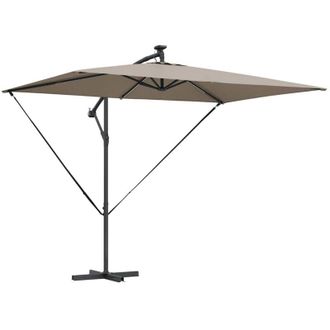 vidaXL Parasol De Cantilever Tipo Pl&aacute;tano Taup&eacute; 294 X 200 X 254 Cm Vidaxl