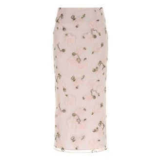 Rotate Rotate Birger Christensen, Rokken, Dames, Veelkleurig, XS, Leer, Sequin Pencil Midi Rok