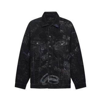 Balenciaga Denim Jackets, male, Black, Size: M Oversized Jacket