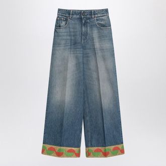 Valentino Garavani Washed Jeans With Jacquard Bottoms