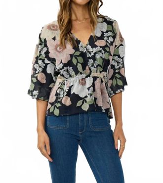 Lovestitch Meadow Sol Top In Black/blush