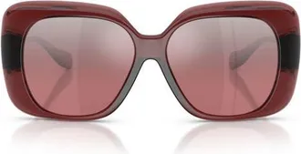 Versace 57mm Square Sunglasses in Red /Pink Mirror Silver at Nordstrom