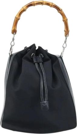 Gucci Pre-owned Vintage bamboo bucket tas - Dames - Vintage Tas - Zwart - ONE Size - Leer - Vintage