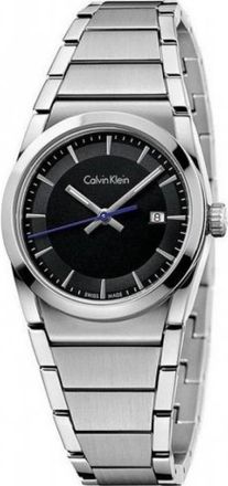 Calvin Klein Elegant Quartz Horloge met Zwarte Wijzerplaat - Dames - Horloges - Grijs - ONE Size - Accessoires