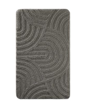 Wecon Home Alfombra de ba&ntilde;o en relieve gris basalto 60x100