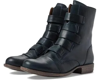 Miz Mooz Womens Miz Mooz Leighton Size B Ocean Leather Side Zipper Boots VER1496