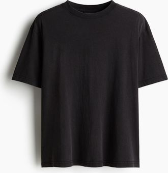 H&M Ausgewaschenes T-Shirt in Loose Fit - Schwarz