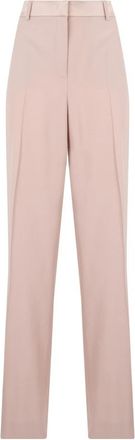 Alberta Ferretti Broek met hoge taille en plooien - Dames - Straight fit broeken - Roze - 2XL - Broeken