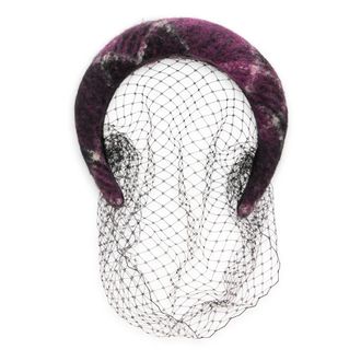 Red Valentino Elegant headband for hair in shades of purple and black with decorative mesh. - female - RED Valentino - Accessories - Purple - ONE SIZE - Accessories
