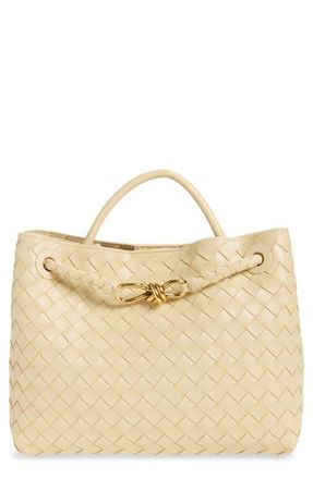 Bottega Veneta Medium Andiamo Intrecciato Shoulder Bag in 9713 Tufo-Muse Brass at Nordstrom