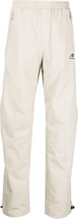 Ader Error logo-embroidered straight-leg trousers - men - Nylon/Elastane - 1 - Neutrals