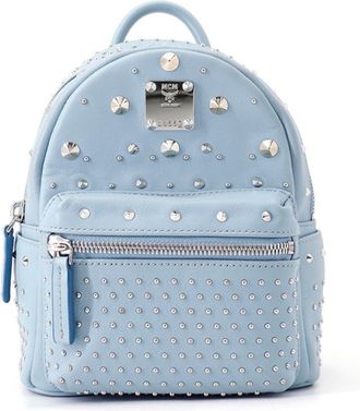 MCM Mcm Light Blue Leather Backpack (Pre-Owned)