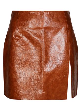 Andamane Textured Leather-Like Mini Skirt