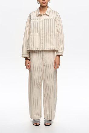 Bimba & Lola Volume-Leg Jeans in Off White at Nordstrom, Size 38 Eu