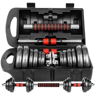 Trade Shop Trade Shop - Manubri Con Bilanciere Regolabile Totale Di 20 Kg Sollevamento Pesi Bodybuilding