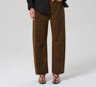 Citizens Of Humanity Miro Long Relaxed Jeans In Sepia Cheetah