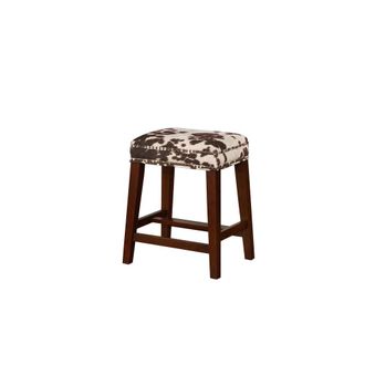 Linon Walt Brown Cow Print Counter Stool