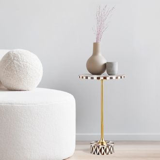 Jonathan Y Designs Calix Contemporary Minimalist Metal/Resin Round End Table
