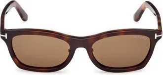 Tom Ford 53mm Rectangular Sunglasses in Blonde Havana/brown at Nordstrom