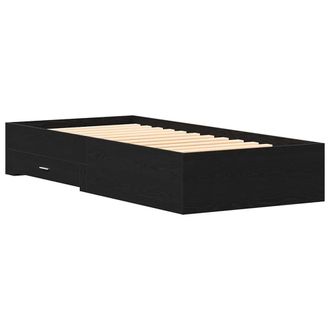 Berkfield Home Bed Frame Black Oak 90x200 cm Engineered Wood