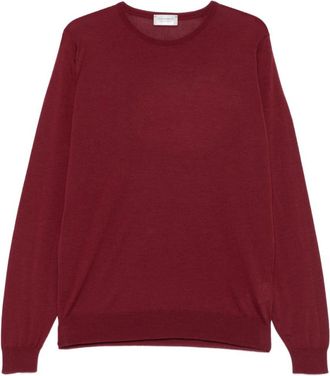 John Smedley Red Crewneck Jumper
