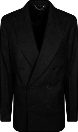Victoria Beckham Black Beatrice Double-Breasted Wool Jacket