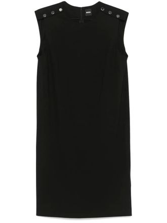 BOSS buttoned-shoulders mini dress - women - Polyamide/Viscose/Elastane - 38 - Black