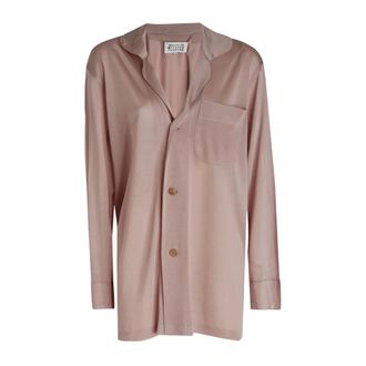 Maison Margiela Shirts, female, Pink, Size: XS Oversized Button-Up Blouse