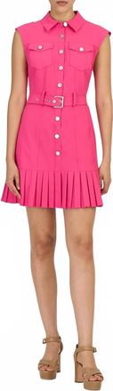 Cinq &agrave; Sept Doreen Belted Shirtdress In Beetroot Purple