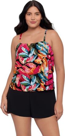 Trimshaper Roxy Swim Romper in Vintage Jungle at Nordstrom, Size 16