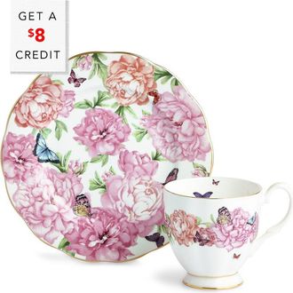 Royal Albert Miranda Kerr Friendship Gratitude Footed Mug & Plate Set With $8 Credit