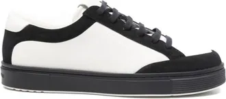 Emporio Armani Navy Blue Leather Sneakers