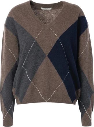 Jcsophie Rajah Trui - Dames - V-hals truien - Bruin - XS - Wol - Truien & Vesten