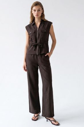 Mixray Katoenen Mouwloos Vest en Wijde Broek Set