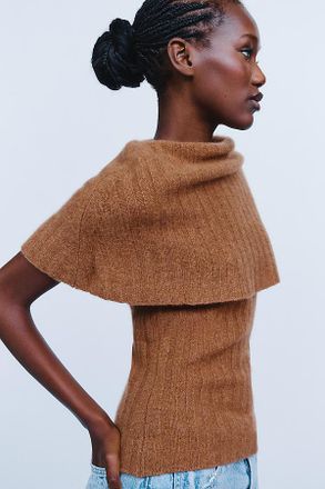 Maeve 100% Cashmere Cowl Cape Sweater